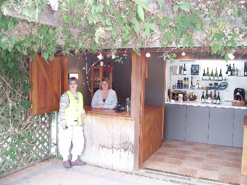 (Brenda at the smallest cellar we visited.  This woman and her husband started this winery as a labor of love and are doing all parts of the process, from growing to pressing to bottling and distribution, themselves.)